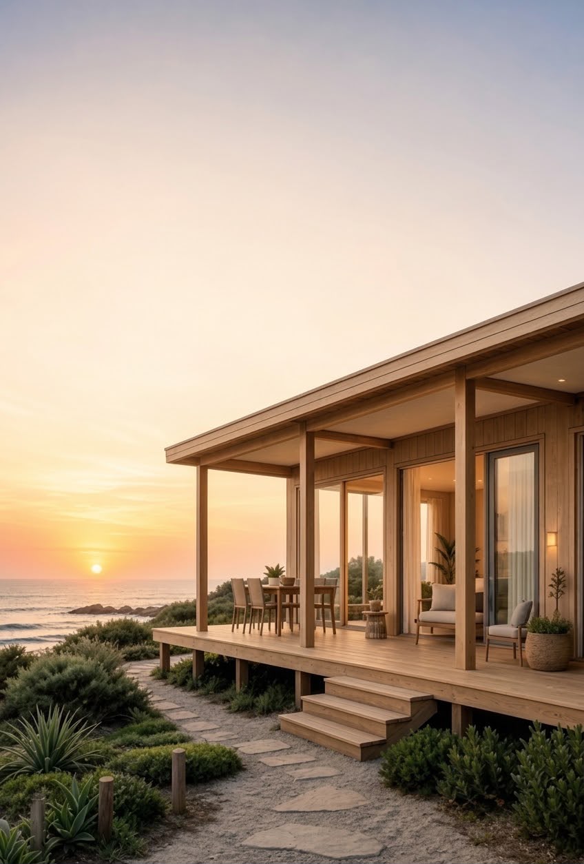 Casa modular Alvorada junto ao litoral