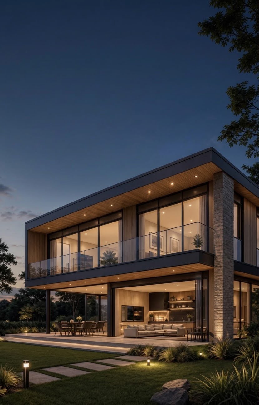 Casa modular Vista de dois pisos
